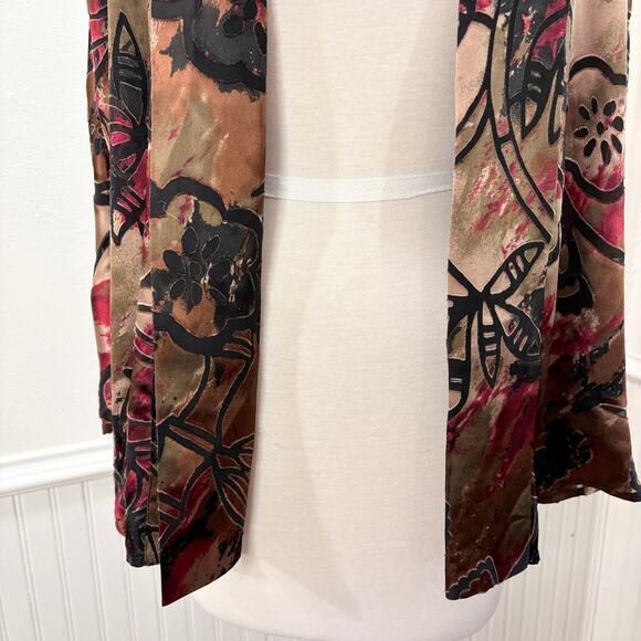 Chicos Size 1 US M Vintage Cardigan Silk Blend Burnout Whimsigoth Fairy Grunge - Picture 8 of 15